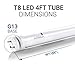 Hyperikon 4 Foot LED Tube, T8 T10 T12 40 Watt Replacement (18W), Dual End Ballast Compatible, Frosted Lens, UL, DLC, Crystal White, 12 Pack