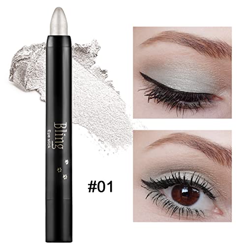 Boobeen Eyeshadow Pencil Crayon Waterproof Eyeshadow Stick Shimmer Cream Eyeshadow Pen Create Glitter Eye Makeup, Easy To Use (01#) #TOP1