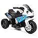 COSTWAY Moto Electrique pour Enfants à 3 Roues avec Phare Lumineux, Musiques 6 V / 4Ah 2,5 Km/h Tricycle pour Garçons et Filles 18-36 Mois (Bleu)