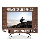 Memories Are Made While Mountain Picture Frame, Hiking Picture Frame, Wooden Photo Frame With Stand, Birthday Gifts for Friends Family, 4x6 Photo Frame Home Office Desktop Display Decorations -20