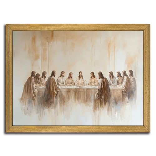 Jesus Last Supper Wall Art, Christian Canvas Wall Decor Painting,