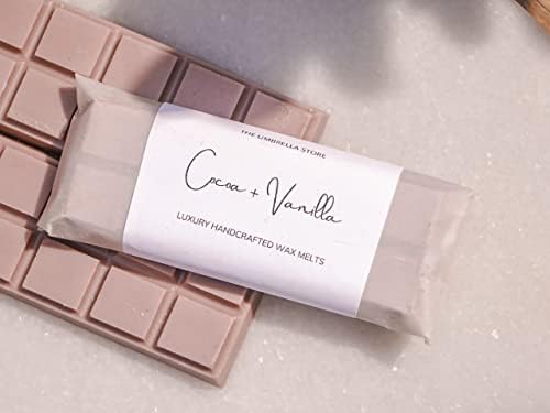 THE UMBRELLA STORE Soy Wax Melts- SNAP BAR Cocoa and Vanilla, Burn time of More Than 15 Hours, Pack of 1 Bar (Cocoa)