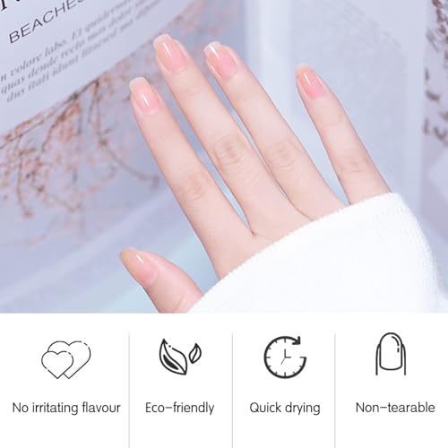 Nude Pink Nail Polish, Jelly Pink Nail Varnish, Chip Resistant & Water Based Translucent Gel Polish, Quick Dry Nail Polish for Manicure DIY at Home, Highly Pigmented Clear Gel Nail - Image 5