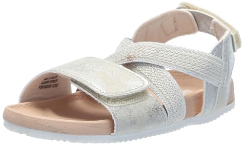 Dr. Scholl's Shoes Islander Toddler Flat Sandal Silver Stretch Gore 8 M