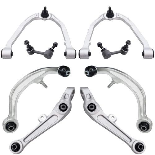Image of Detroit Axle - RWD Front End Suspension Kit for 03-04 Infiniti G35 Nissan 350Z, Upper and Lower Forward & Rearward Control Arms Sway Bars 2003 2004 Replacement - 8pc Set