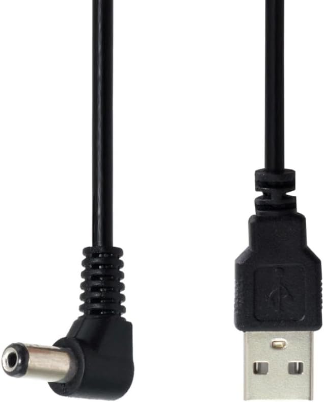 chenyang USB 2.0 Type A Male to Right Angled 90 Degree 5.5 x 2.1mm DC 5V Power Plug Barrel Connector Charge Cable 100cm