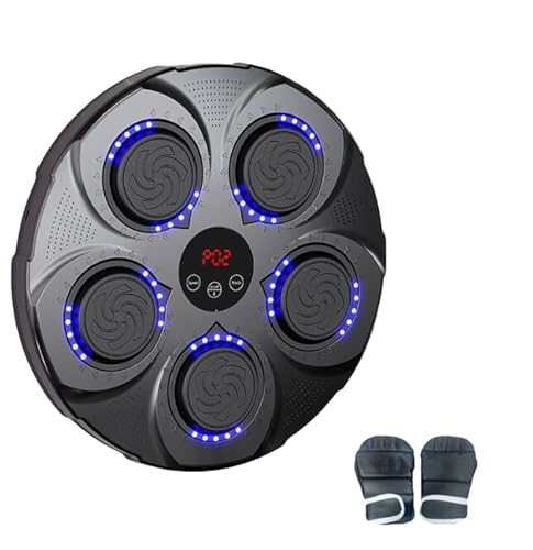 YuanSpring Entrenamiento de Boxeo Inteligente Máquina de Boxeo con música Inteligente Bluetooth con reacción y coordinación rápida Mano-Ojo, Equipo de Boxeo montado en la Pared(B)