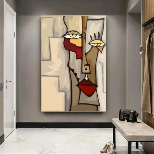 Toile murale abstraite visage Picasso 70x120cm pour salon - 4