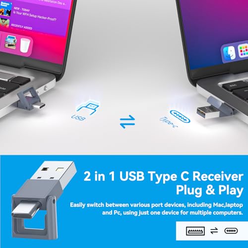 Presentation Clickers for PowerPoint Presentations, [Aluminum Alloy] + [2 in 1 USB C/A] PowerPoint Clicker with Laser Pointer Wireless Presenter PPT Slide Remote Control Computer Clicker for Mac - Thumbnail 3