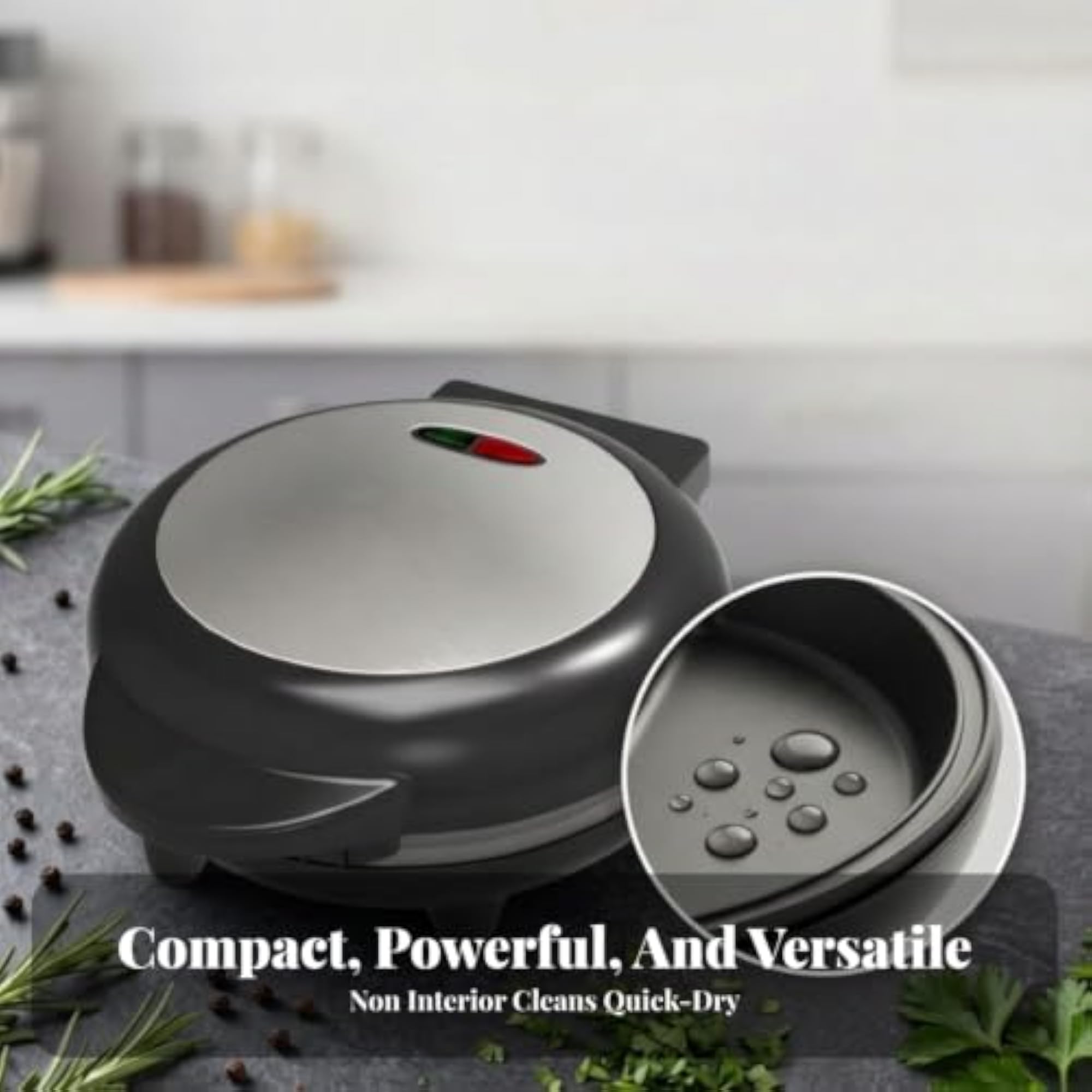 Non-Stick Omelette Maker with Dual Plates, Compact Electric Griddle