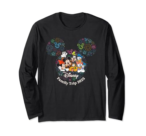 Disney Mickey & Friends Fireworks Vacation Family Trip 2025 Long Sleeve T-Shirt