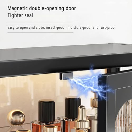 Gabinete de almacenamiento de pared de acero al carbono y sobre el inodoro, decoración de sala de estar, estantes que ahorran espacio, elegante solución de almacenamiento para el hogar