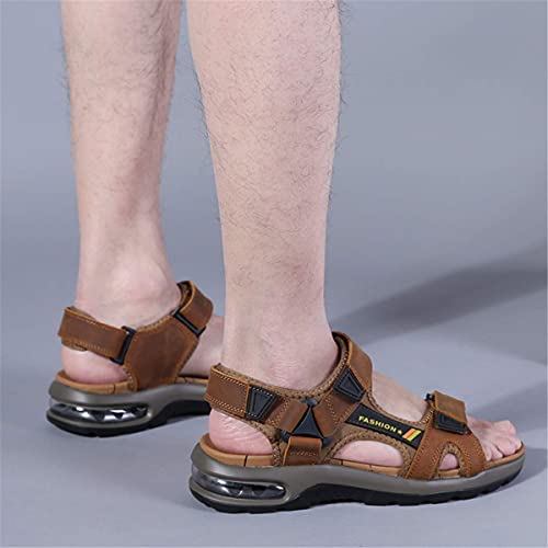 Chicwind Mens Sport Sandals Air Cushion Ankle Strap Outdoor Beach Hiking Sandals Light Brown #TOP4