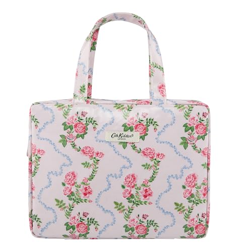 Cath Kidston Kulturbeutel, Zweiteiliger Kulturbeutel mit Griffen, Flatterrose, Reisegröße, veganfreundlich, Kultur- und Kosmetiktasche, Schönheitsgeschenk für Sie
