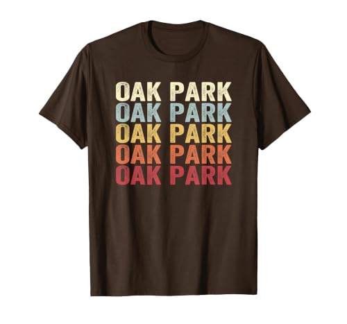 Oak Park California Oak Park CA Retro Vintage Text T-Shirt, Men, Brown, Small