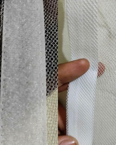 Image of Kanitex Premium Window Mosquito net | Size- Feet,inch | Colour-White | 120 GSM Polyester Net Stitched with Adheshive Hook & Loop Tape | Washable & Reusable (5X7 FFT)