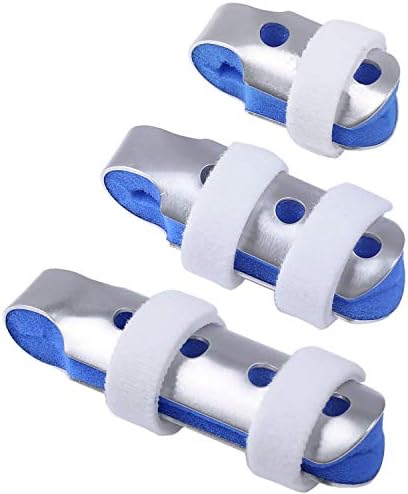 Finger Splints: 3-Size Pack Made for Finger Knuckle Immobilization of Adults and Children Suffering Pain Sprains Strains Arthritis with Soft Foam Interior Loop Straps and Protective Ventilation Holes