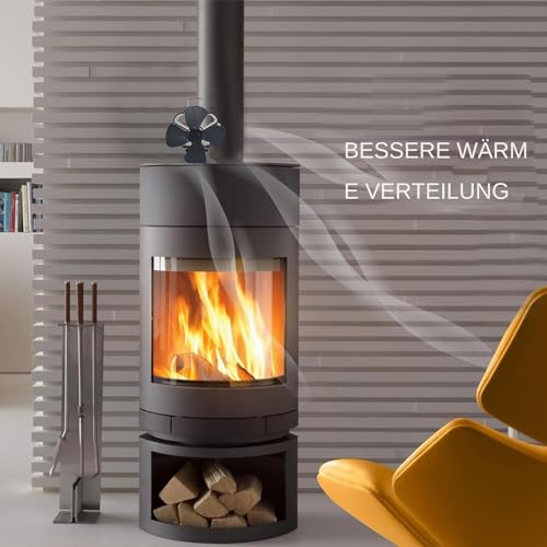 Holzkaminventilator, Holzbrennerventilator, wärmebetrieben | Kaminventilatoren Ventilator | Leiser, nicht elektrischer Ofenventilator zur Umwälzung warmer Luft, Holzbrenner-2