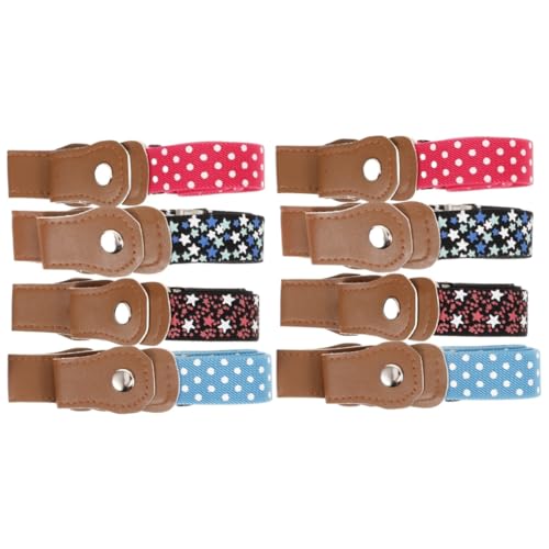 Cinturón elástico negro chico Healeved para adolescentes chicas, pack de 8 piezas ajustables