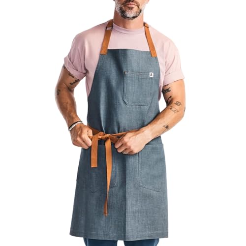 hedley & bennett Essential Apron - Heavy-Duty Denim Kitchen Apron