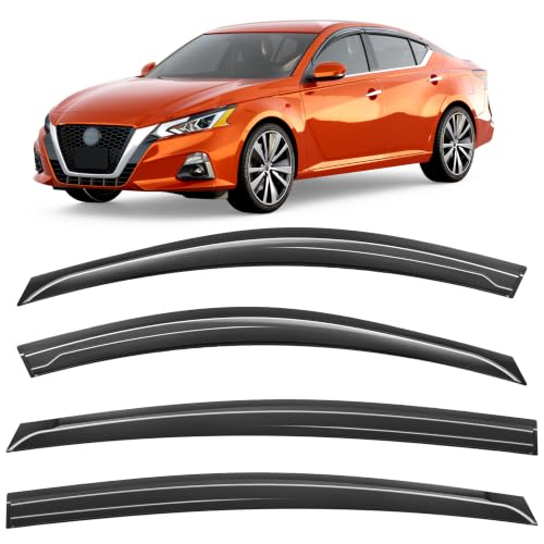Image of 4-PCS Extra-Thick Rain Guards Fit for 2019-2026 Nissan Altima Extra Durable Tape-on Window Rain Guard Window Deflectors Vent Shades Window Visor Vent Visors Exterior