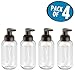 mDesign Round Plastic Refillable Foaming Soap Dispenser Pump Bottle for Bathroom Vanity Countertop and Sink - Vintage-Inspired, Compact Container Design - Twain Collection - 4 Pack - Clear/Bronze
