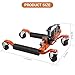 Car Wheel Dolly Jack Set of 2, 1500 LBS Capacity Hydraulic Car Dolly, Heavy Duty Rollers with Foot Pedal for Truck RV Trailer, Orange