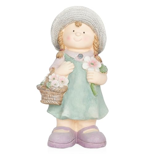 Alpine Corporation QWR1456 Indoor/Outdoor Little Girl with Flower Basket Garden