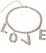 Produktbild CKAWM Halskette Mehrstufige Gold Silber Halsketten Für Frauen Crystal Letter Love Anhänger Halskette Ethnischer Weiblicher Böhmischer Schmuck