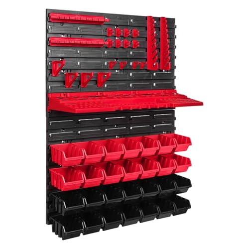 Image of 49Pcs Wall Mounted Board Tool Organizer Set Garage Storage Rack for Workshop Home & Garden
