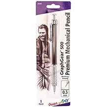 Pentel Arts GraphGear 500 Premium Drafting Pencil, 0.3mm, Brown Barrel, 1-Pack PG523EPABP