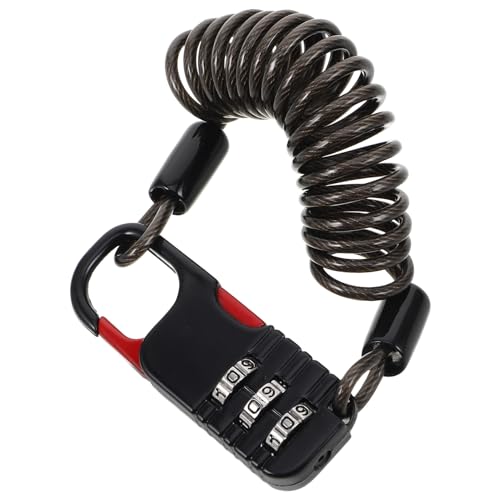 Operitacx 高耐久性スチールケーブルロック ダイヤル式暗証変更可能 バイク用パスワードロック ヘルメット盗難防止 電動自転車固定バスケッ