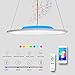Produktbild CHYSONGOODS Pendelleuchte LED Mit Bluetooth Lautsprecher App Fernbedienung Dimmbar Höhenverstellbar Rund Wie Innenbeleuchtung Zum Schlafzimmer Bad Wohnzimmer küche