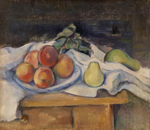 Cuadro Frutta su tavola de Cézanne, pintura en lienzo decorativa de 60x90cm para salón