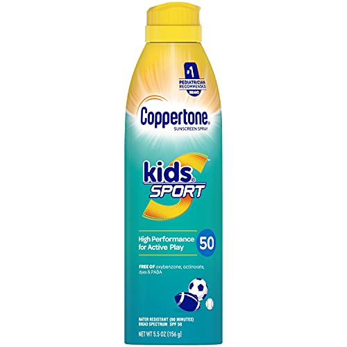 Coppertone SPORT KIDS Sunscreen Continuous Spray SPF 50 (5.5 Ounce) (Packaging may vary)