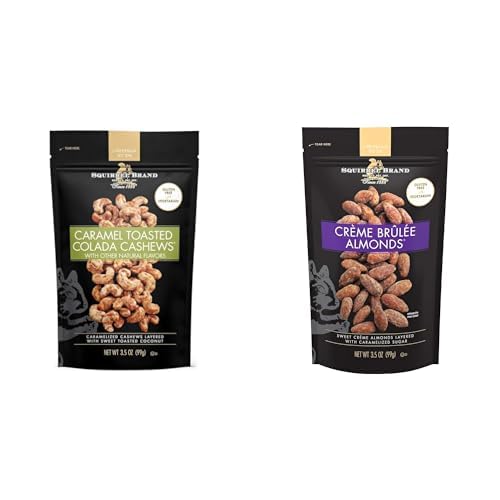 SQUIRREL BRAND Caramel Toasted Colada Cashews 3.5 oz with Sweet