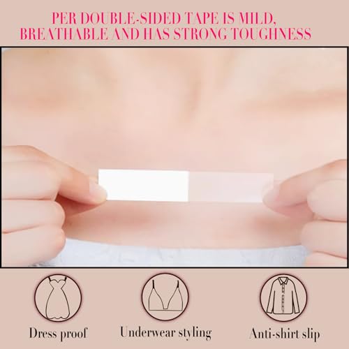 150 Strips Double-Sided Clothing & Body Tape for Skin, Body Tape for Women, Dress Tape for Clothes, No-Residue & Gentle Hold2