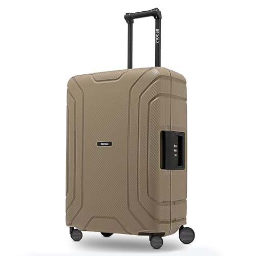REDOLZ Valise Rigide Taille M | sans Fermeture Éclair | Bagage Soute 65x45x25 cm en Polypropylène | Fermeture 3 Points | 4 Roues & Serrure TSA | Essentials 15