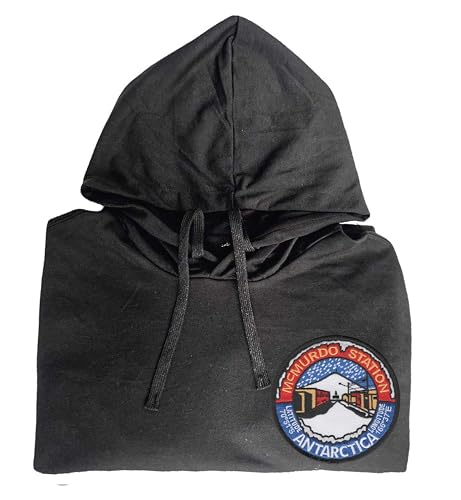 Naval air station mcmurdo antarctica military embroidered shirt Black - Main Image