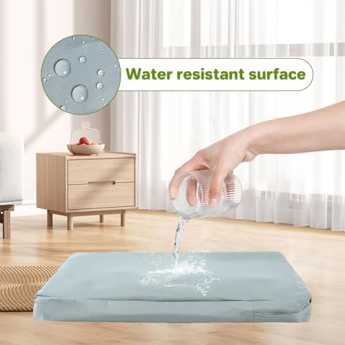 DUJUIKE 100% Wasserdichter Ersatzbezug für Hundebett, Ersatzbezug für Hundeunterlage, Waschbarer, Abnehmbarer Hundematratzenbezug, Hundematratzeneinlage mit Reißverschluss(Grau,S(76 x 51 x 10cm))