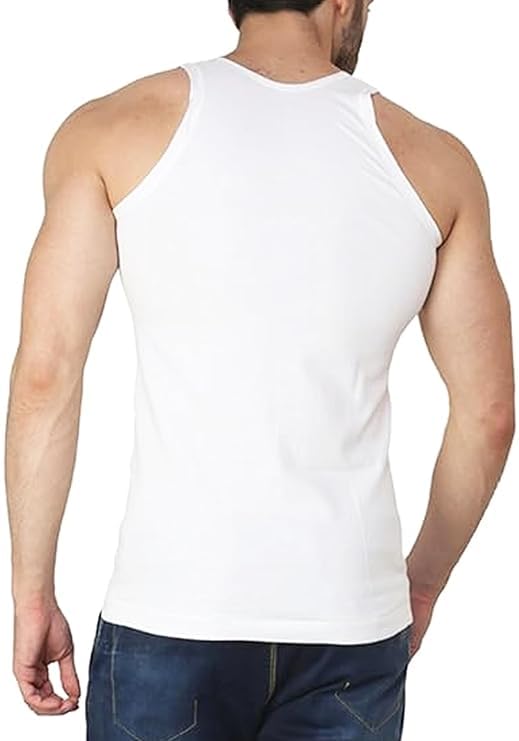 Image of Prince Youngman Round Neck Sleeveless Cotton Vest Combo for Men, 100% Combed Cotton - Stretchable & Breathable - Comfortable Fit - Ideal Summer Innerwear