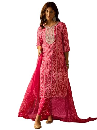 Kurta pour femme fuchsia brodé résout votre quête d'élégance
