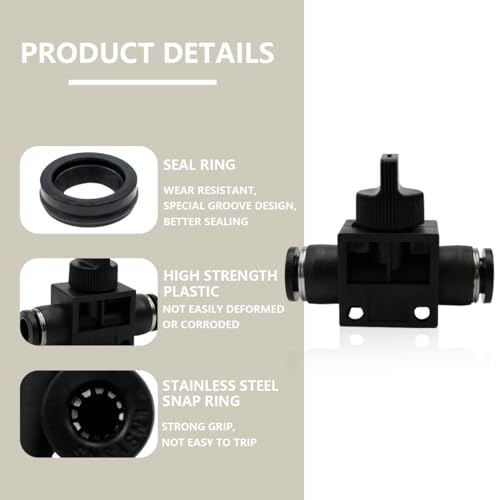 Válvulas de control de flujo de aire Bwintech OD 10mm para evitar fugas neumáticas 4