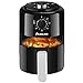 Panana Compact 2L Air Fryer,6 Preset Menus, Adjustable Timer, 0-200°C Temperature Control, Non-Stick Basket, 800W Oven Low Fat Oil Free Healthy Frying Cooker (Black, 2L)