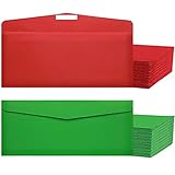 Censen 100 Pcs Christmas Envelopes Red and Green Envelopes with 200 Pcs Gold Foil Stickers Paper Letter Mailing for Wedding Party Invitation Greeting Cards Announcements Photos Xmas Holiday Office