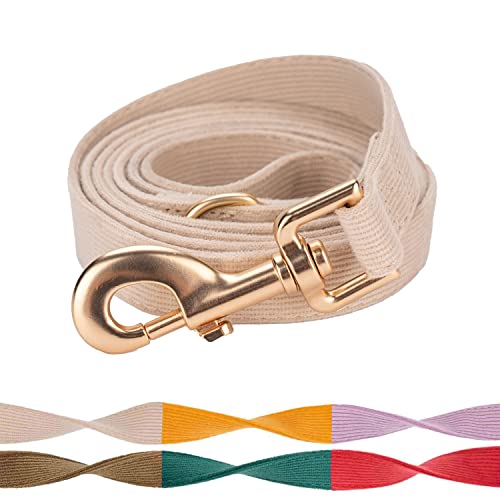 Petiry Soft Dog Lead 150cm Cotton Corduroy Thick Dog Leash for Medium Large Dogs,2.0cm x 150cm,Beige M