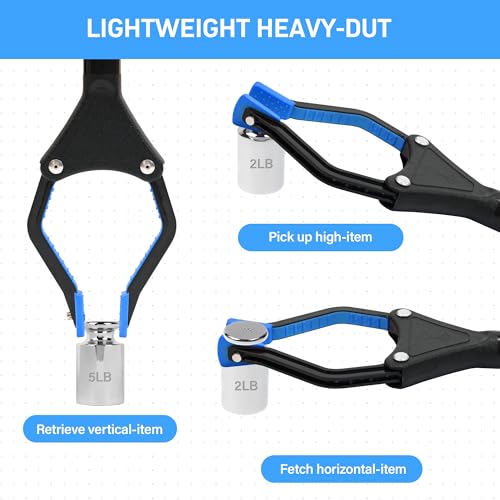 GrabRunner Ferramenta de pegador de lixo Reacher para idosos, pegador de lixo dobrável de 81 cm com
