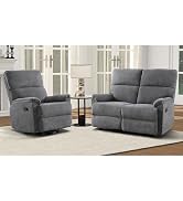 Classic Power Recliner Chair - Oversized Electric Overstuffed Chair with Soft Cushion and Back - Comfortable Armchair for Living Room, Gray