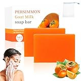 2 pcs Persimmon Soap,Persimmon Kernseife Natur,Seife für Gesicht und Körper, Feste Seifen...
