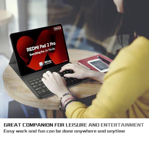Image of HOM Tri-Fold Wireless Bluetooth Keyboard with Detachable Tablet Case Cover for Xiaomi Redmi Pad 2 Pro 12.1 inch Tablet